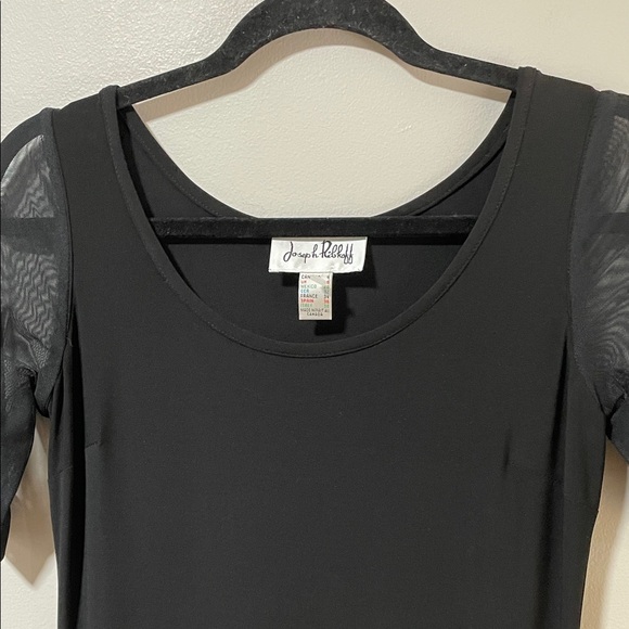 Joseph Ribkoff Black Maxi Dress with Mesh Sheer Sleeves - Picture 6 of 13